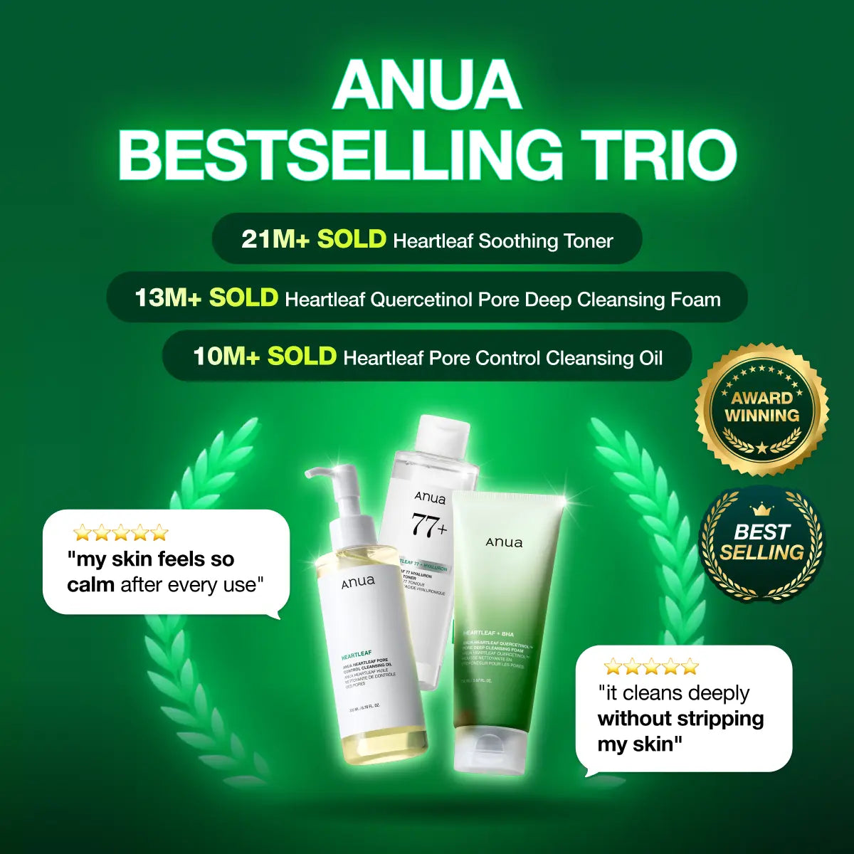 [Anua] Viral Ultimate Glass Skin Bundle | Salmon PDRN Cream + Niacinamide Serum + Double Cleansing + Heartleaf Toner + Daily Lotion | Daily Korean Skincare Kit Hydrating Calming image 3