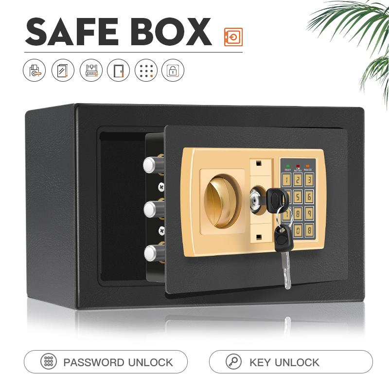 Electronic password Security Box， college dorm saferroomhome ，safe,storage,box office savings, anti-theft safes Mechanical safe box for money key lockbox safebox