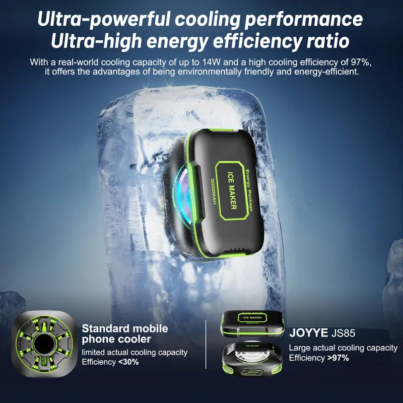 Magnetic Mobile Phone Cooler with Portable USB Fan - Lightweight Radiator, LED Temperature Display, Compatible for iPhone & Android Gamers