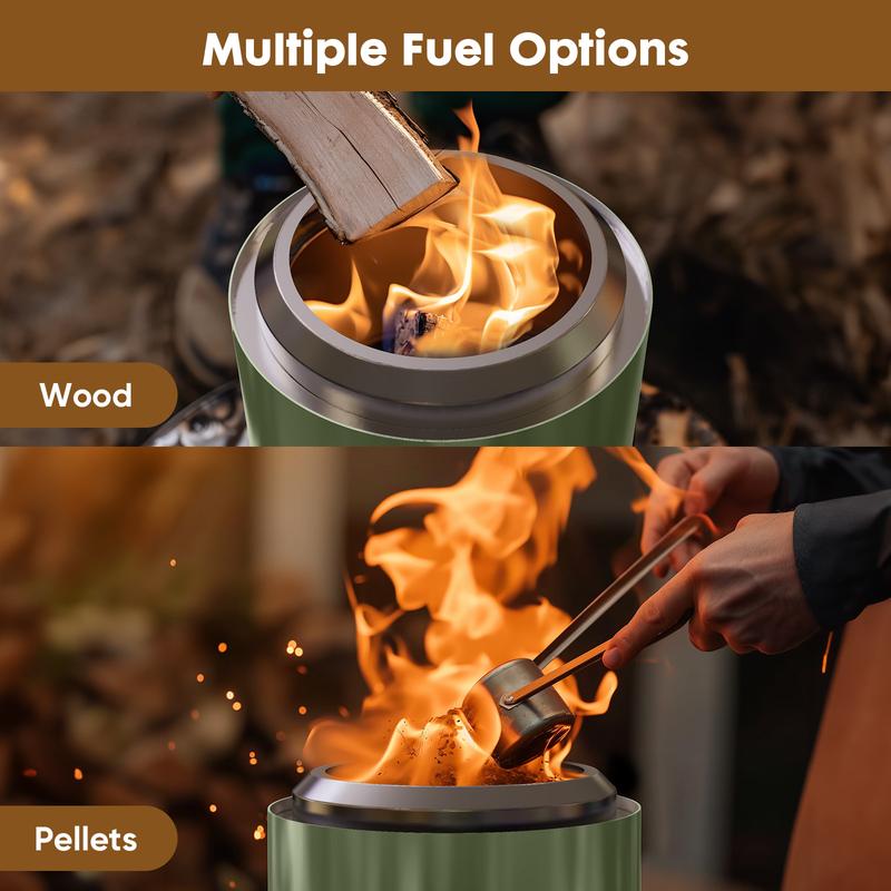jumbo size Smokeless Fire Pit for Christmas Gift, 304 Stainless Steel Tabletop Firepit Wood Pellets Burning Fire Pits, Low Smoke Portable Firepits for Outdoor