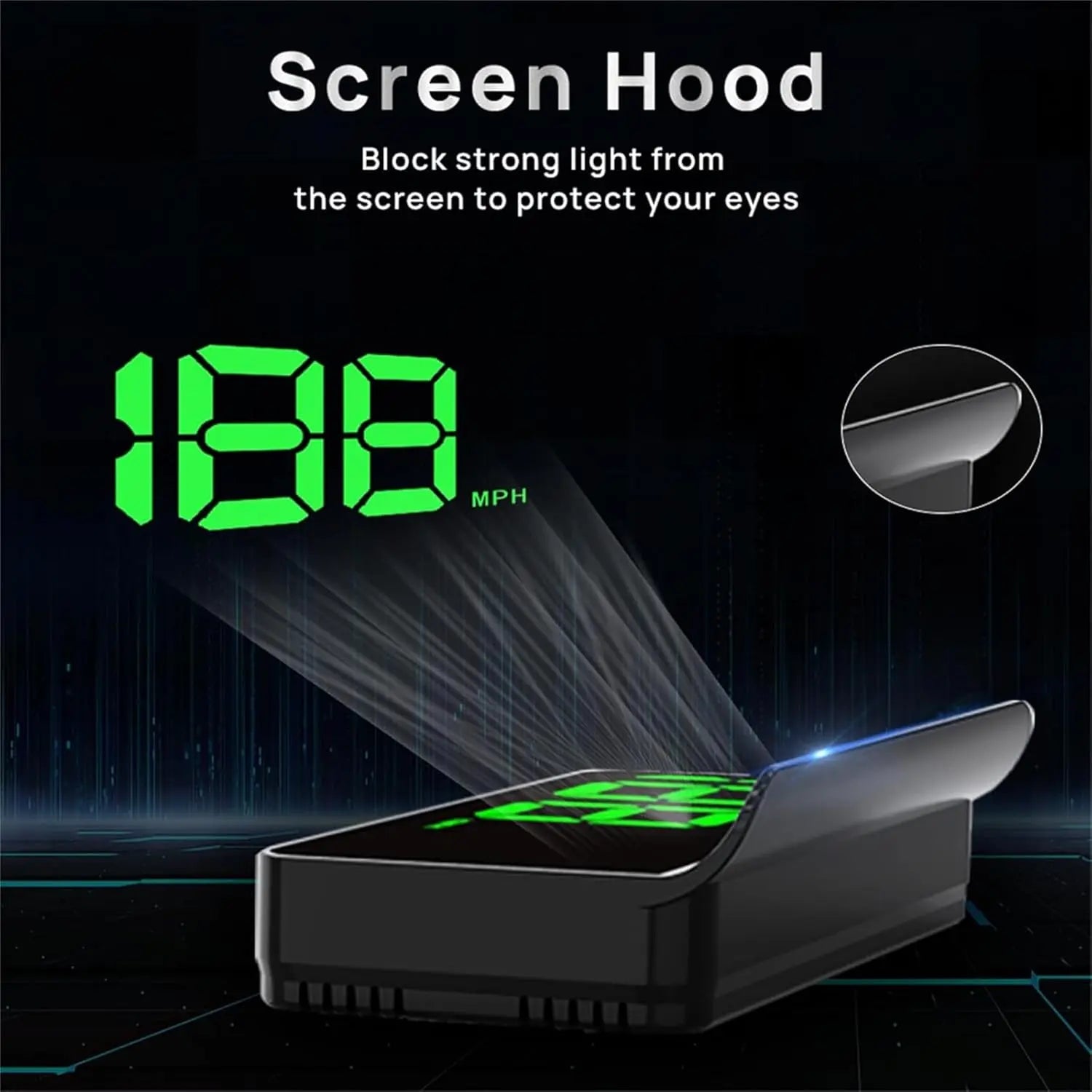 KUOWEIHUD K1 Car Head Up Display (HUD) GPS Digital Speedometer, Odometer (MPH) for Cars, Trucks, Motorcycles Automotive Electronics Accessory,Digital Head Up Display Speedometer image 8