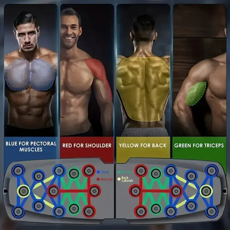 【Upgraded Version】 Push up Board, Push-up Board Training Set,26 Holes Home Push-up Training Board, Pull Bar, Chest Muscle Abdominal Muscle Training Equipment for Men & Women, Fitness Enthusiasts, Upper Body Strength, Portable Design, Ab Workout Machine