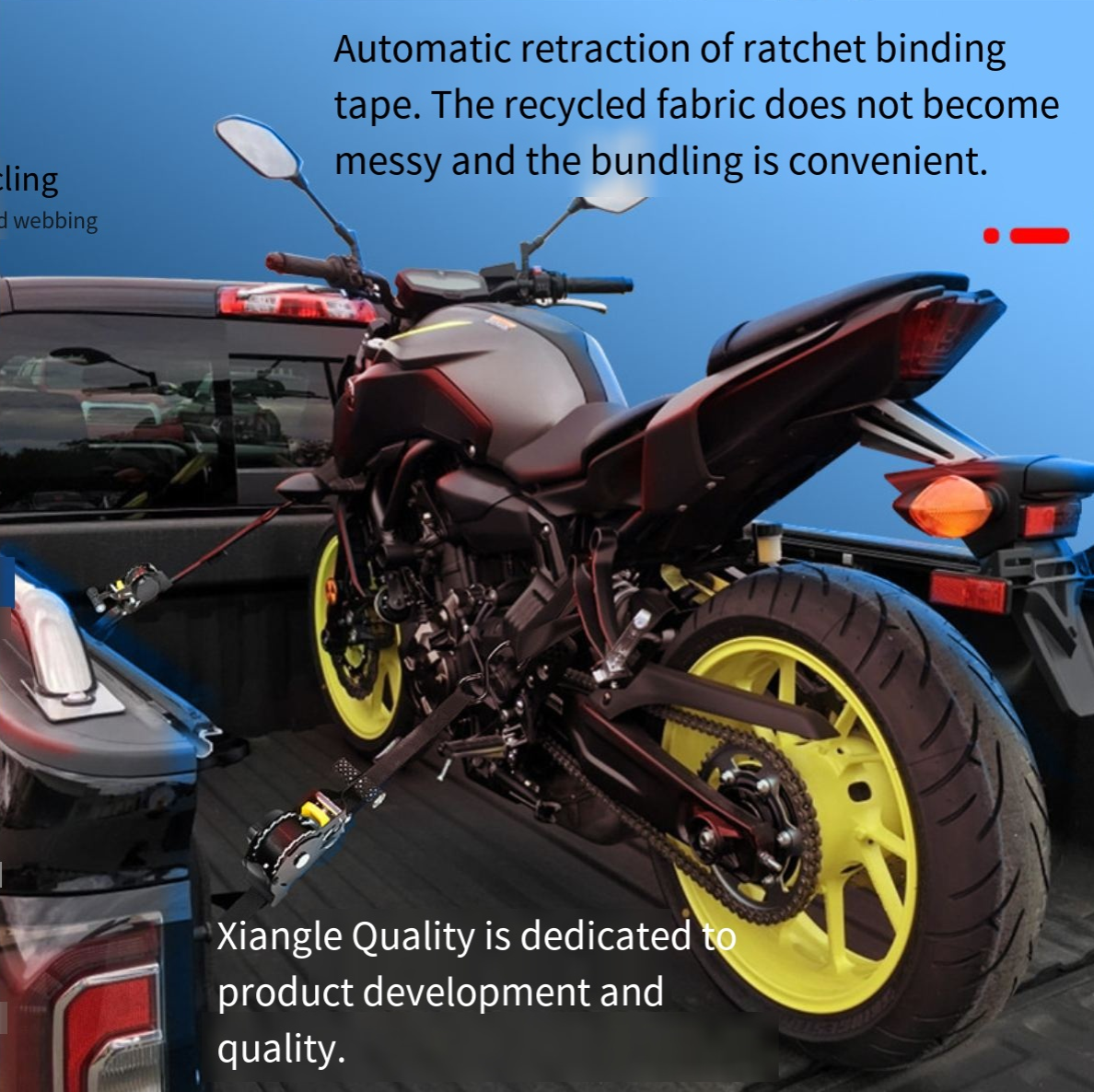 Automatic cargo contraction tensioner2.5cm×330cm Retractable Ratchet Straps 2-Pack (1,455lb Break Strength) Heavy Duty Self Retracting Tie Down Straps for Truck, Cargo Trailer motorbike