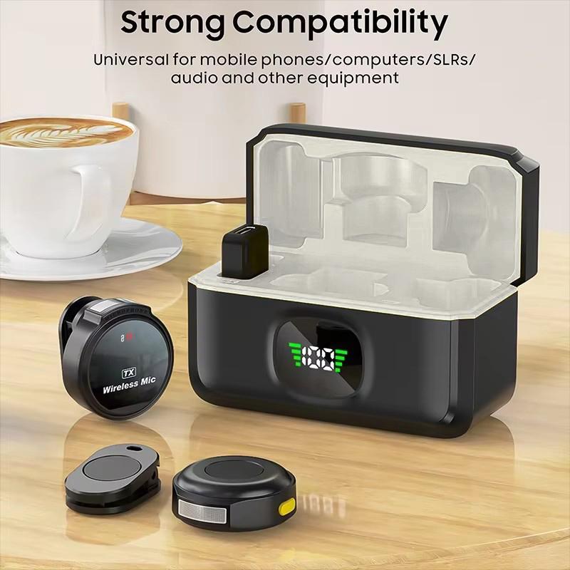 Wireless Lavalier Microphone for iPhone iPad Android With Charging Case Audio Smartphone Audio Smartphone