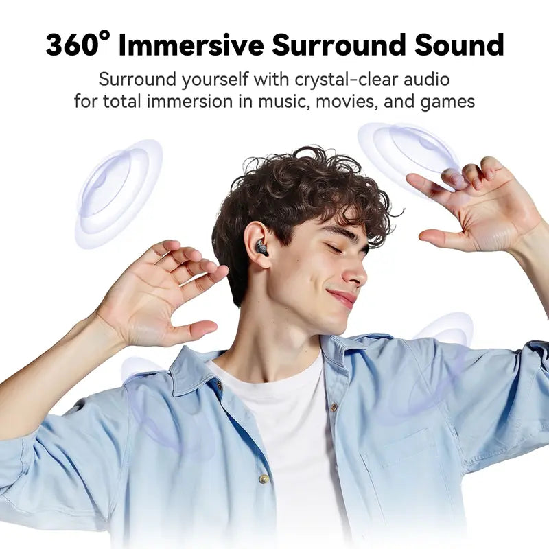 NE76 Bluetooth Wireless Earbuds Sleep Earphones,Bluetooth 6.0,Noise-Canceling Earphones.Improves sleep quality,Zero pressure on the ears when sleeping on your side,Invisible flat-head earphones,Suitable for travel and side sleepers