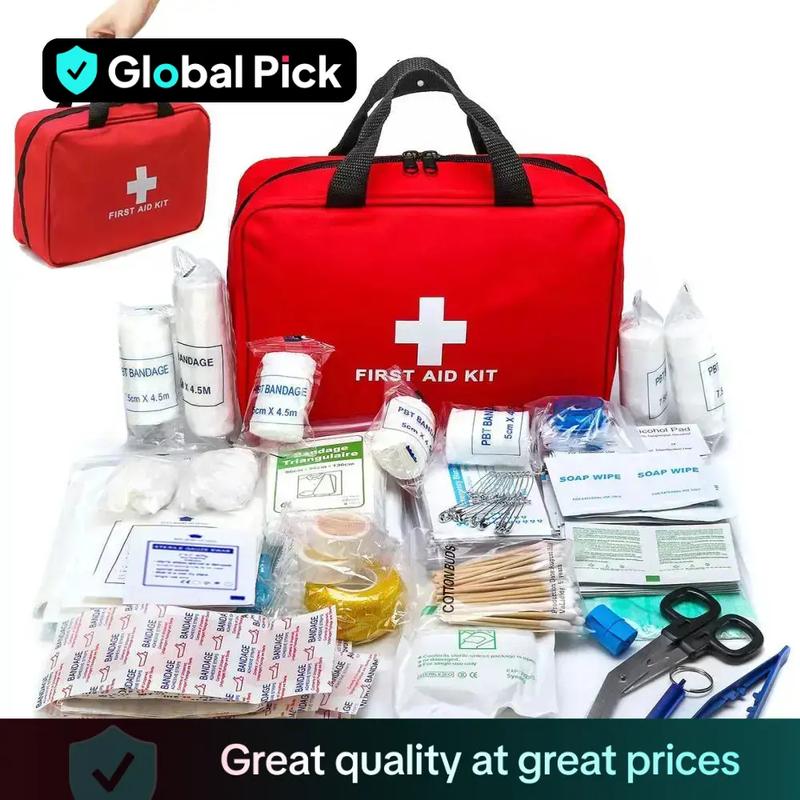 Portable Emergency Kit, 160pcs/bag Outdoor First Aid Kit, Emergency Supplies and Accessories for Hunting, Hiking, Camping