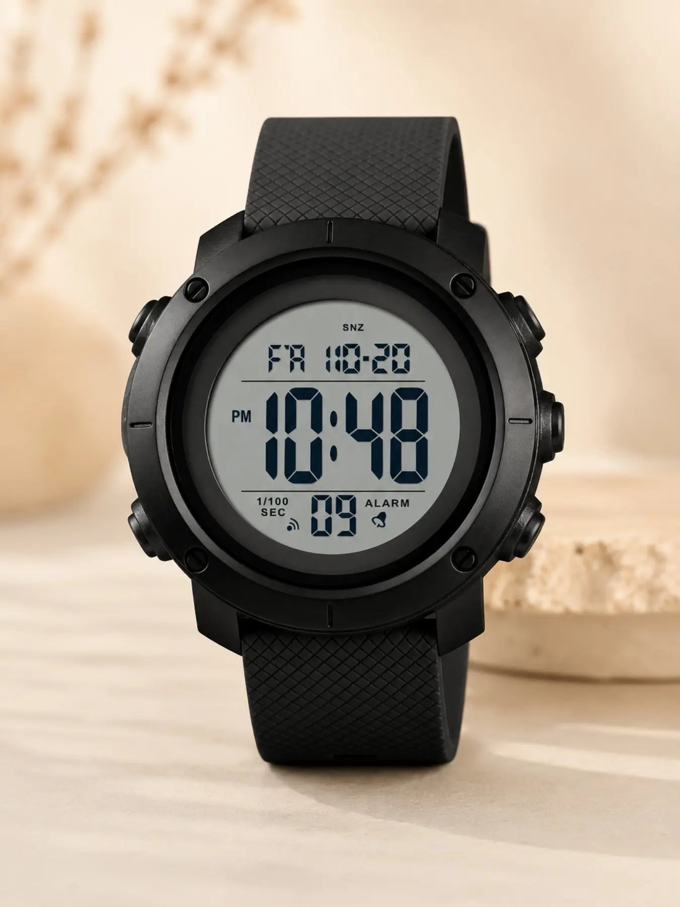 Skmei Full Digital Display Watch, Casual Style Multi-Function PU Band Watch, 50m Waterproof, Quartz Movement, Digital Multifunctional Watch, All Seasons Use image 3