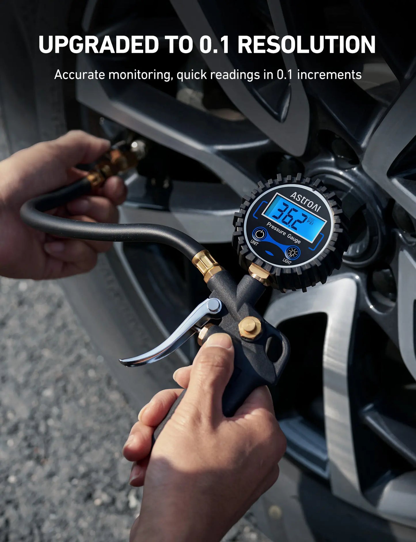 AstroAI Digital Tire Pressure Gauge with Inflator 250 PSI Air Chuck & Compressor Accessories Accuracy Measurement Durable Brass Components Automotive Vehicle Tool, Car Tire Inflator, Tire Inflator Tool dealsforyoudays image 4