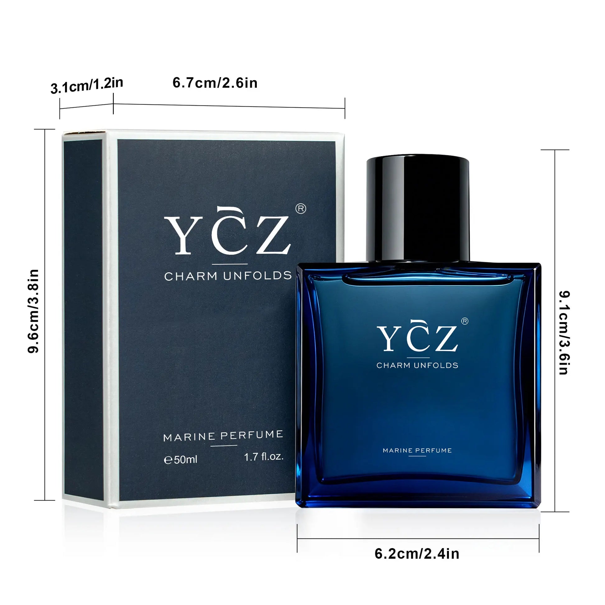 YCZ Midnight Marine Eau de Parfum 1.7oz | Aromatic Marine Fragrance for Men, Magnetic & Sensual, Long-Lasting for Dates and Everyday Wear, Inspired by the Effortless Attraction That Naturally Draws People Closer image 9