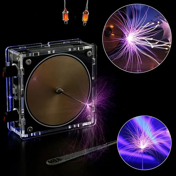 Multifunction Cool Gadgets Musical Tesla Coil Science Experiment Kit - Bluetooth-Enabled Touchable Spark Arc Generator, Compact Interactive Music Boxes with Reinforced Rings, Wireless Teaching Aid for Experimental Education