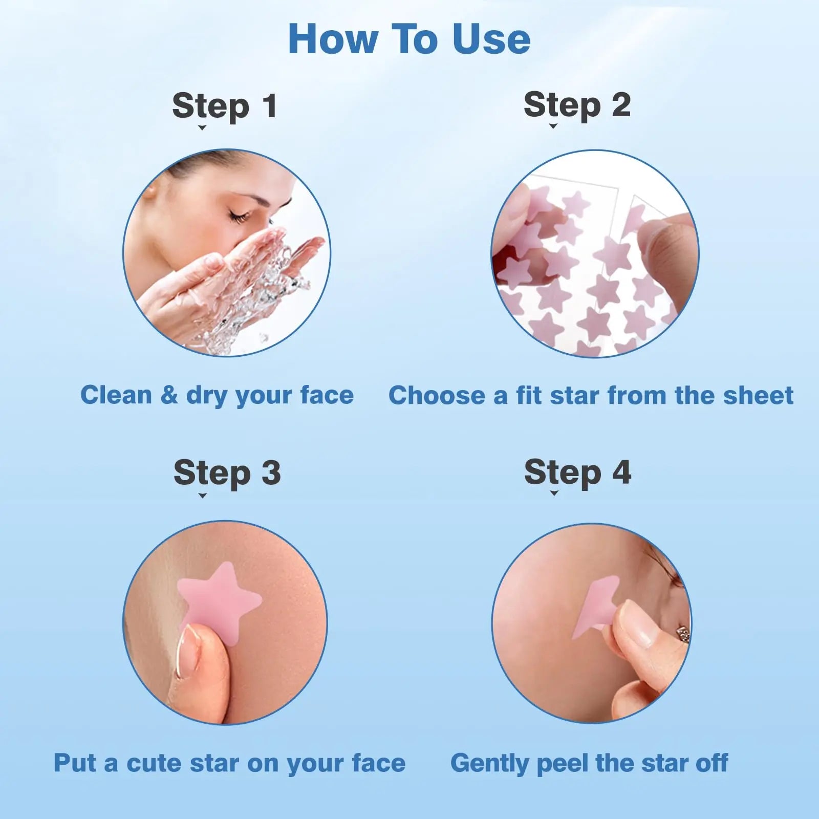 QUSTERE Pimple Patches for Face Hydrocolloid Acne Patches Versitile Cute Star Zit Covers Spot Stickers Mild and non-irritating Patches 5 Color 3 Sizes (10mm, 12mm & 14mm) |200/400 pcs Skincare Skin Repair Salicylic Tea Tree image 7