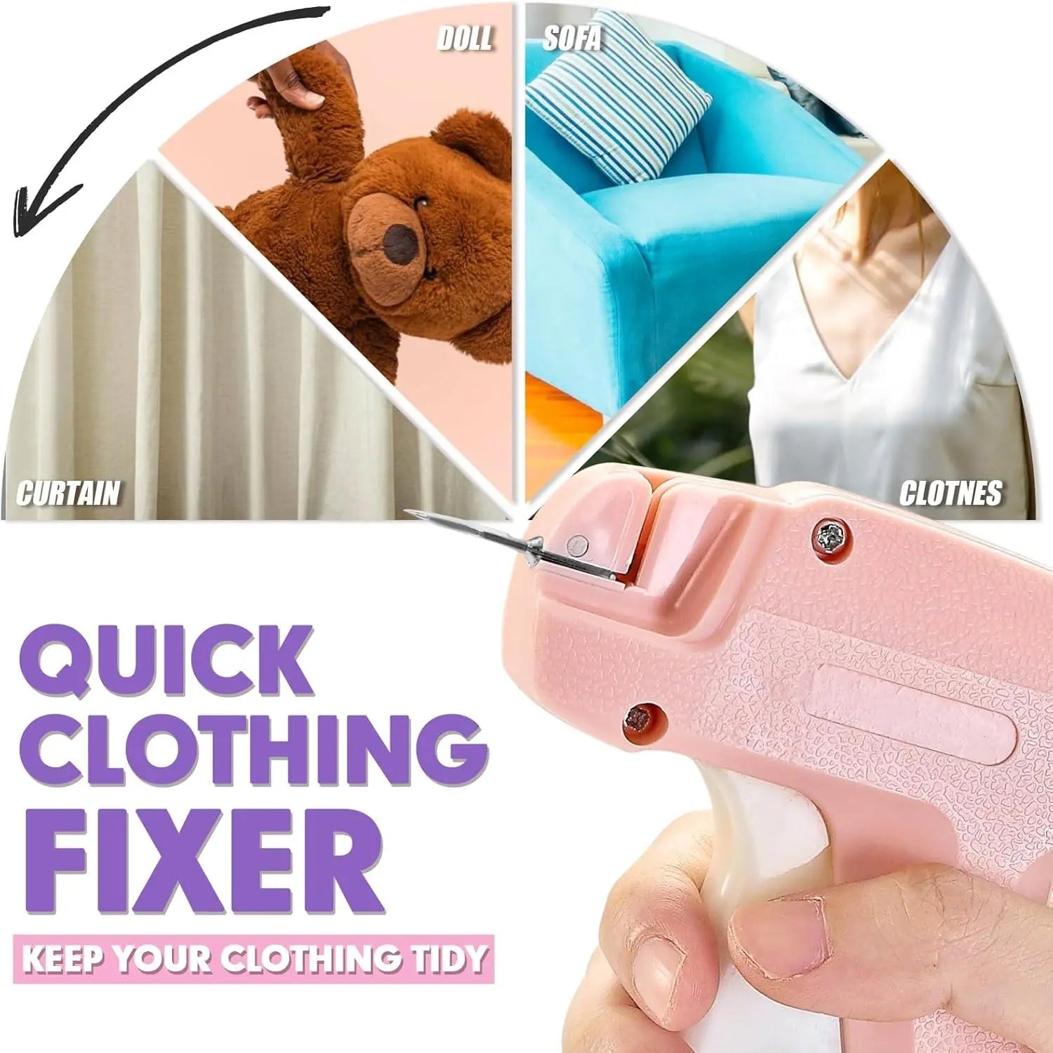 Tagging Gun for Clothes, Quick Clothing Fixer, Quick Sewing Hemming Gun, Mini Gun for Clothes Christmas Gift for Women image 4