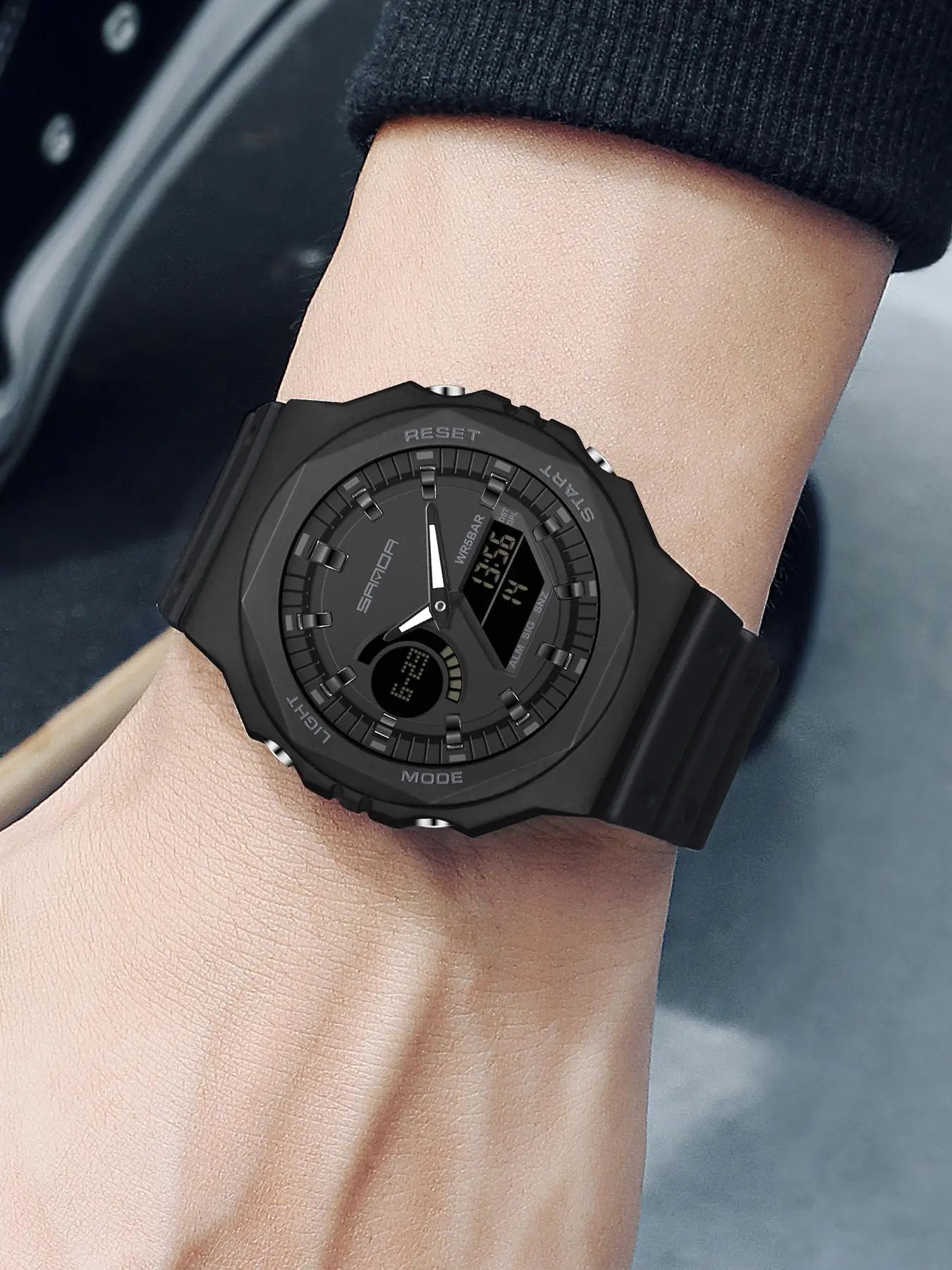 Men's Sportive Digital Analog Quartz Watch, Fashionable Digital Watch with Silicone Strap, Waterproof Watch with Digital Display for Men, Modern Waterproof Watch, Sporty Waterproof Watch, Digital Analog Watches, Modern Trendy Watch, Fashionable Wristwatch image 5