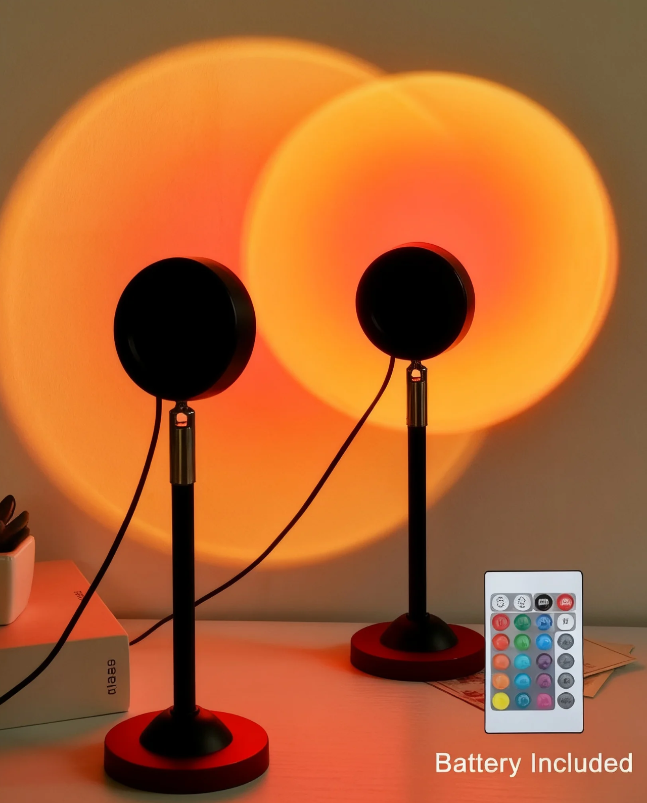 Fall Sunset Lamp Projector Light 180° Adjustable Sunset Mood Lamp, 4 Modes, Remote Control RGB Ambient Night Light for Bedroom, Gaming Room, Live Streaming Photography & Parties Home Wall Decor Party Live Streaming Halloween Decor Christmas Gift