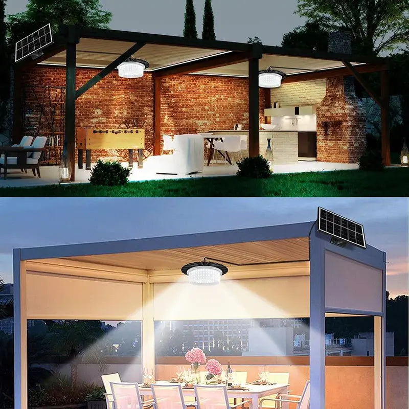 【flash sale】244-LED Solar Pendant Light with Moving Sensor, 5 Modes Waterproof Floodlight with Remote Control, Safety Outdoor Wall Light for Patio, Deck, Shed, Camping