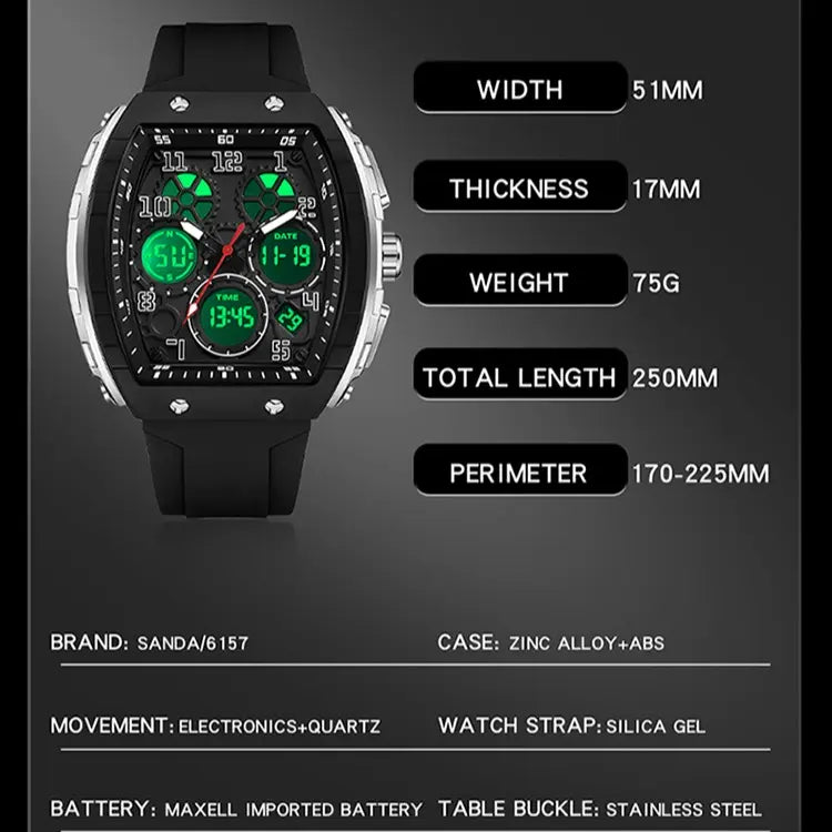 findtime Men's Watch, New Electronic Watch, Digital Multifunctional, Fashionable And Versatile Alarm Clock, Men's Holiday Gift, Suitable for Outdoor Activities, Travel Timepiece, Stylish Wristwatch, Sleek Design Watch, Highquality Timepiece, Electronic image 8