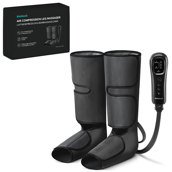 Air Compression Leg Massager with 3 Massage Levels & Auto Shut Off Feature for Foot and Calf Comfort and Relaxation