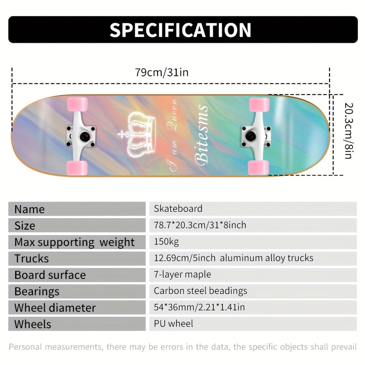 1pc complete skateboard 54 36mm 2 13 1 42in high image 3