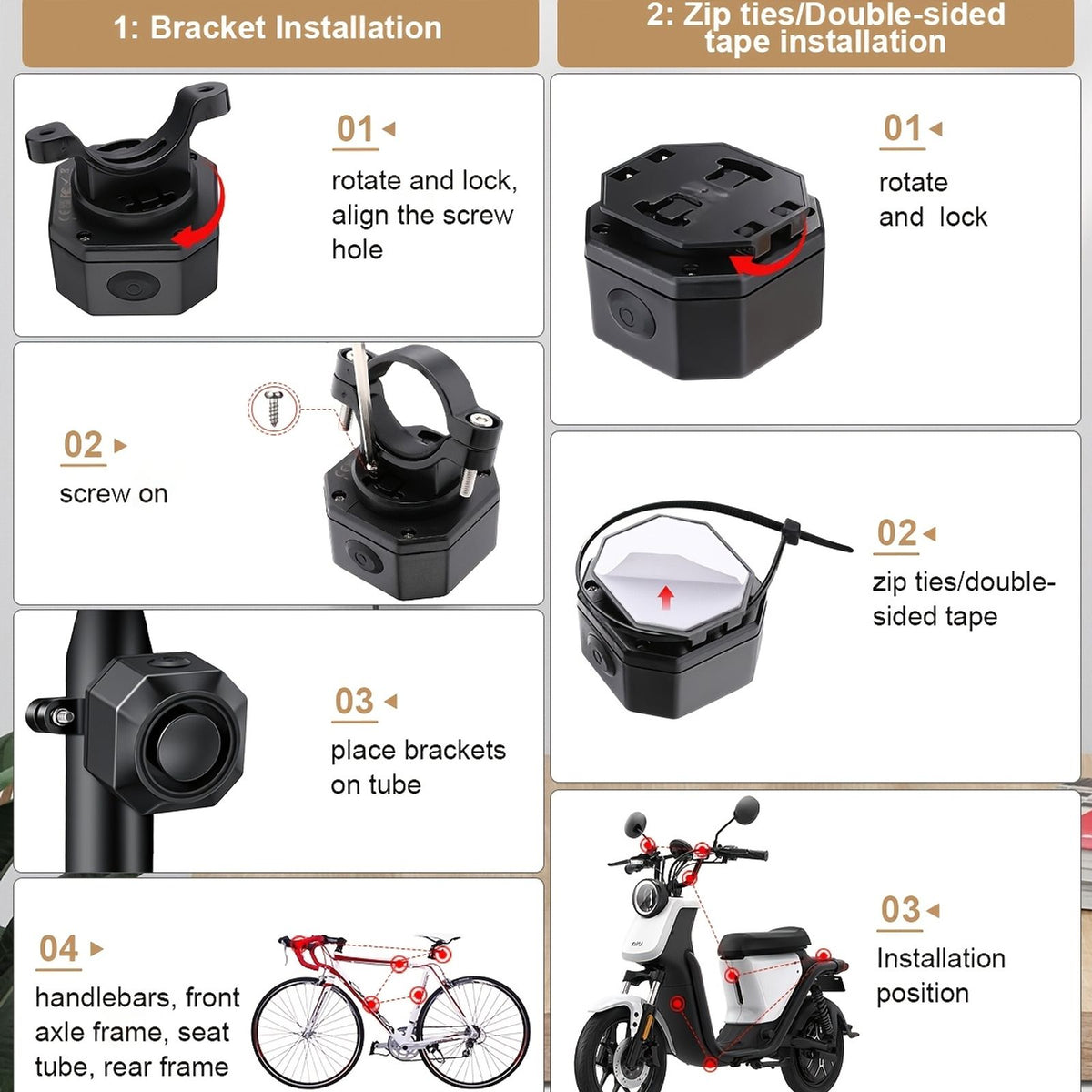 bike vibration sensing alarm usb charging remote image 7