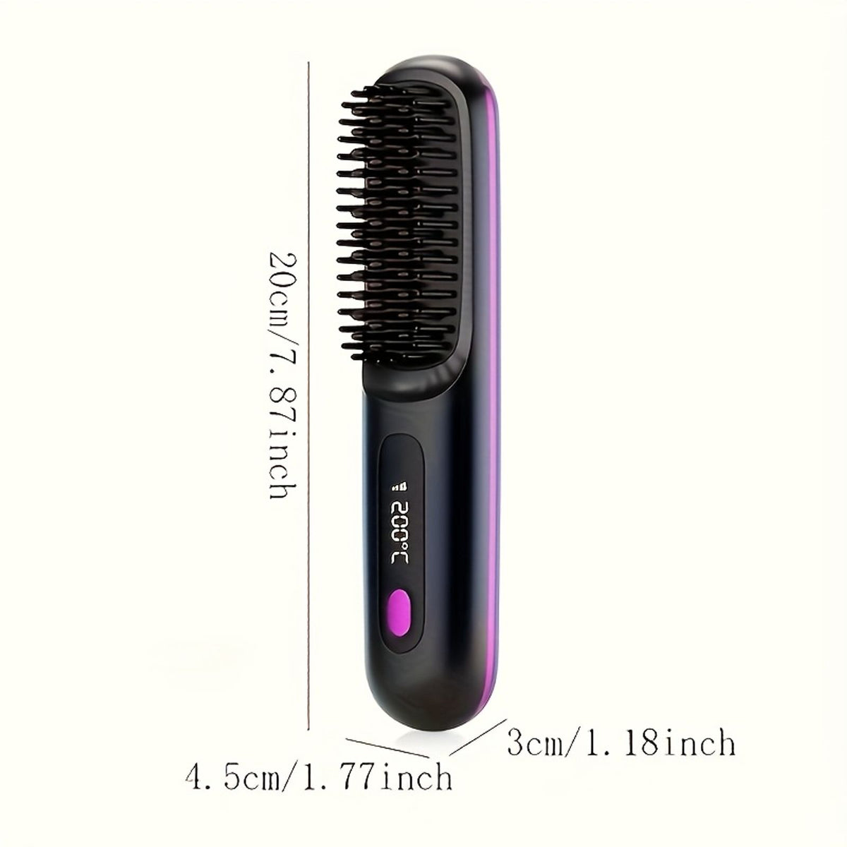 cordless hair straightener brush rapid heating hot comb hair image 14