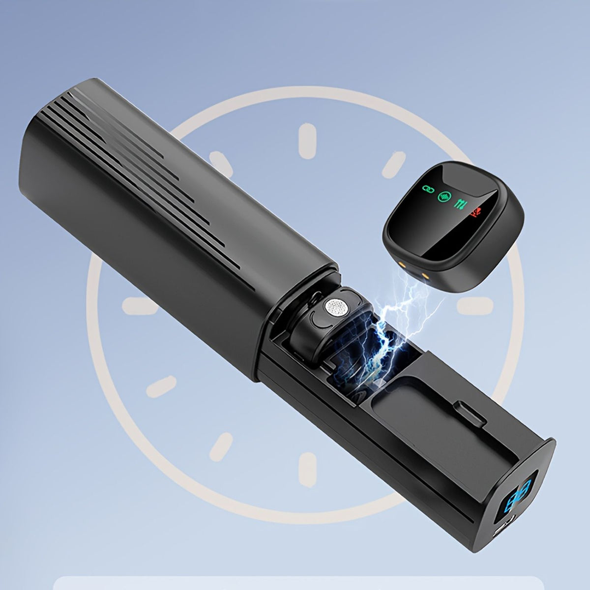 professional dual wireless lavalier microphone led charging image 6