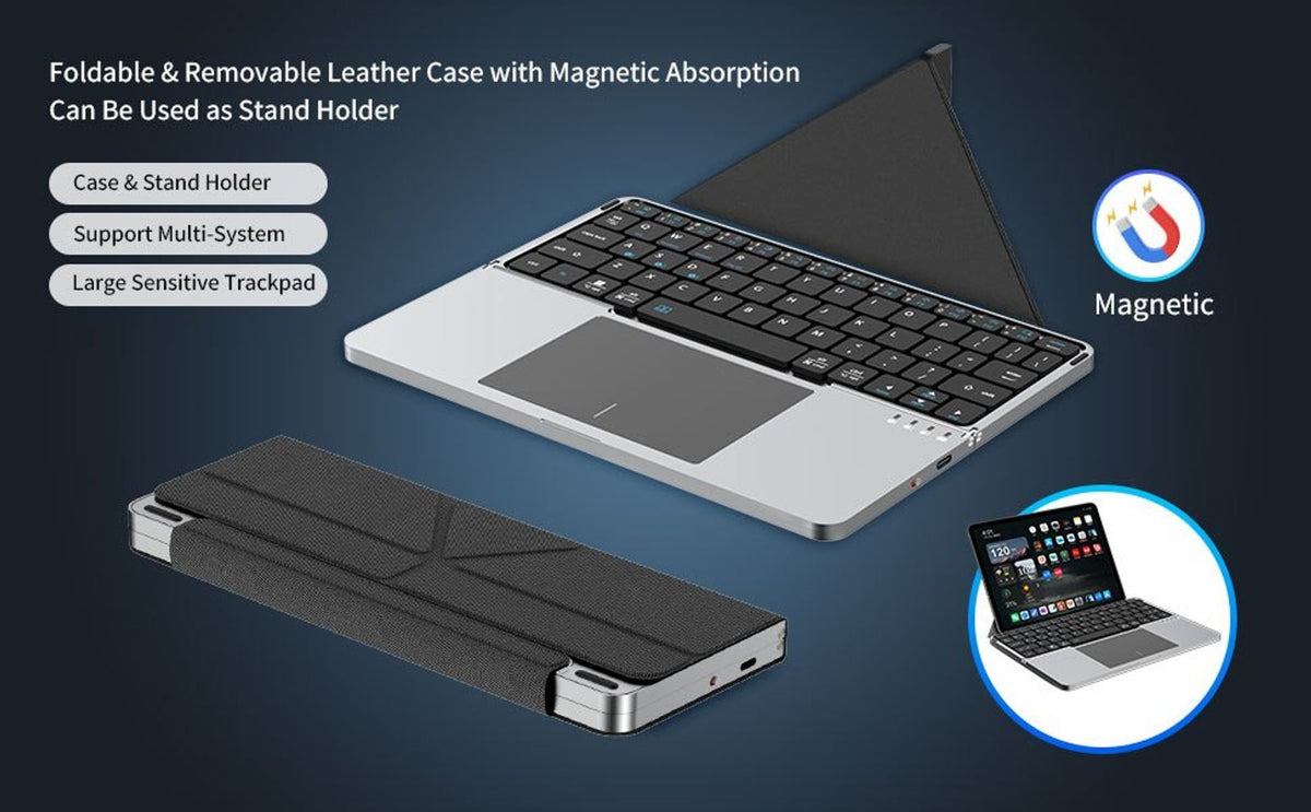 ultra thin foldable bt keyboard touchpad bracket sync image 2
