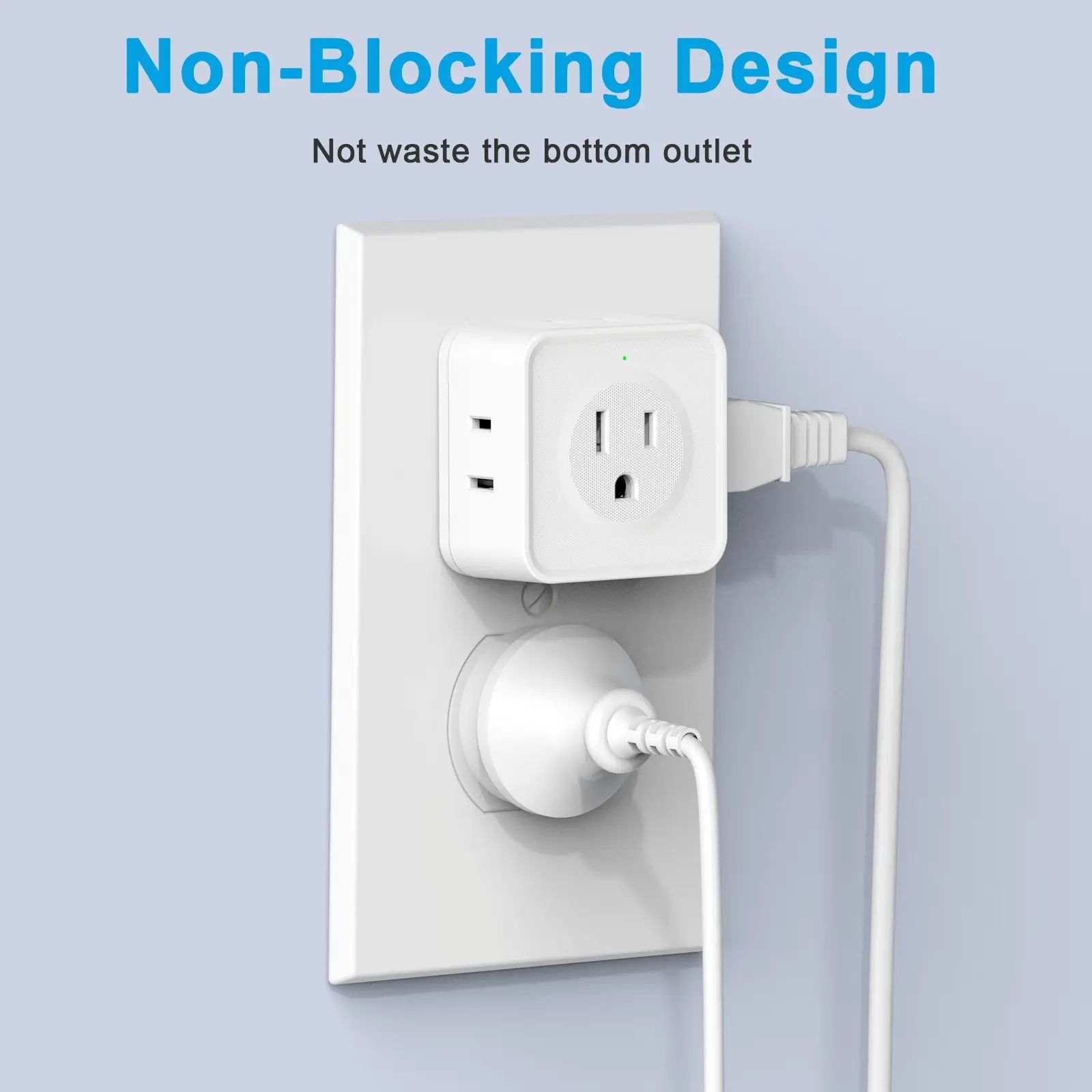 Multi Plug Outlet Splitter 2 Pack, Multiple Outlet Extender Adapter with 5 Outlets, Side Outlet Splitter Box for Cruisel, Office, Dorm Essentials image 5