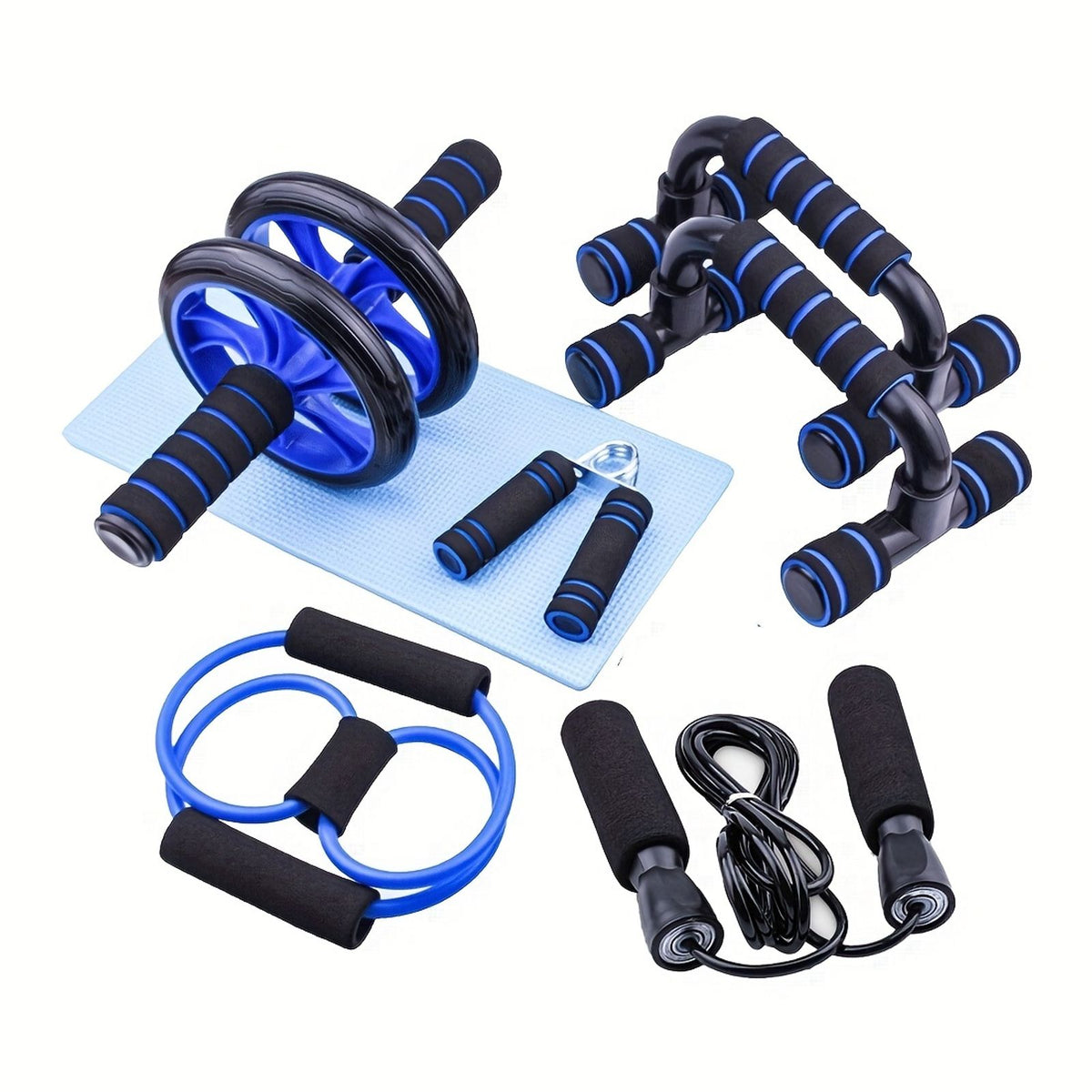 7pcs set complete ab workout set push stand ab wheel mini image 2