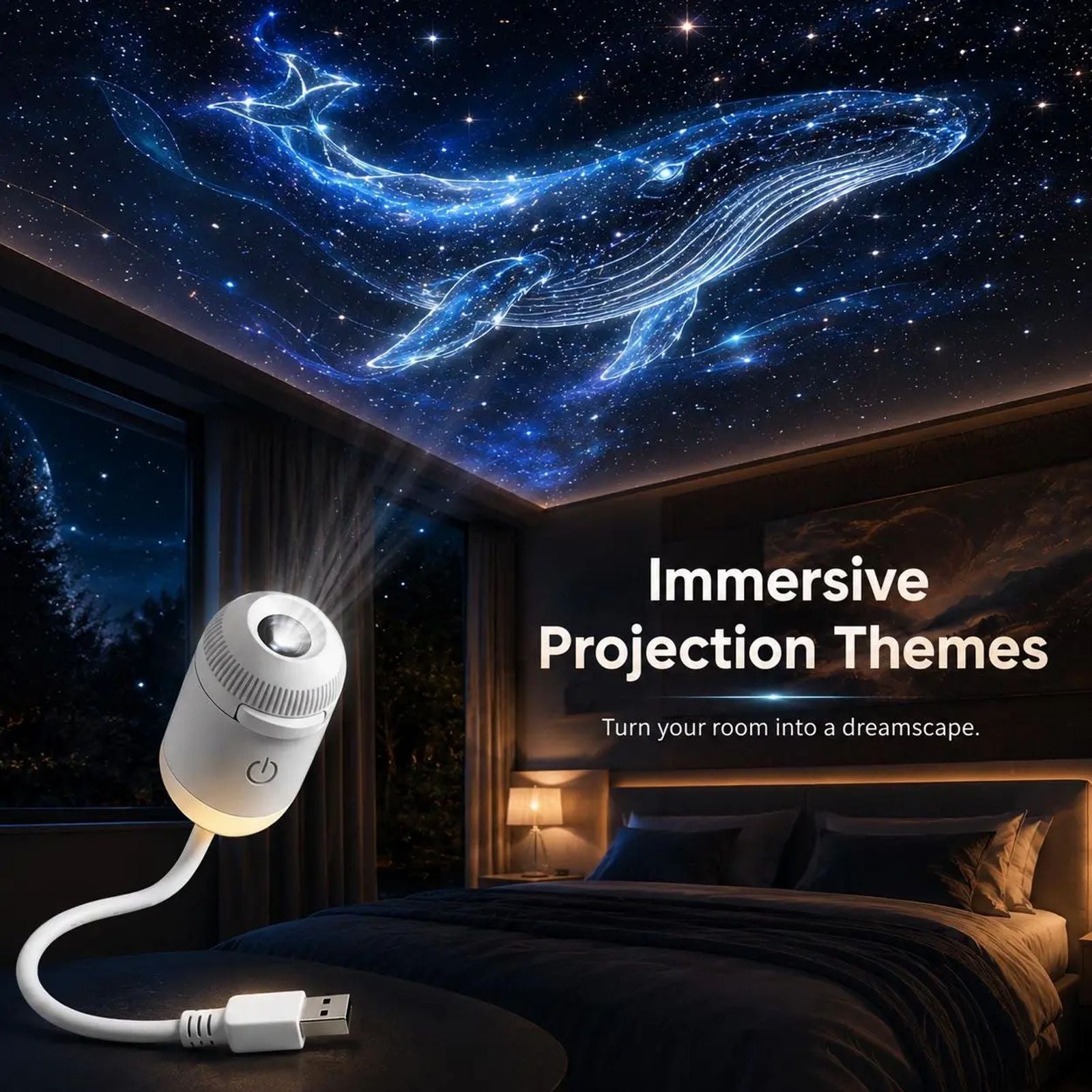 USB Star Sky Projector Lamp, Mini Galaxy Night Light for Bedroom, Romantic Room Decor, Kids Room, Dorm Room & Indoor Space image 2