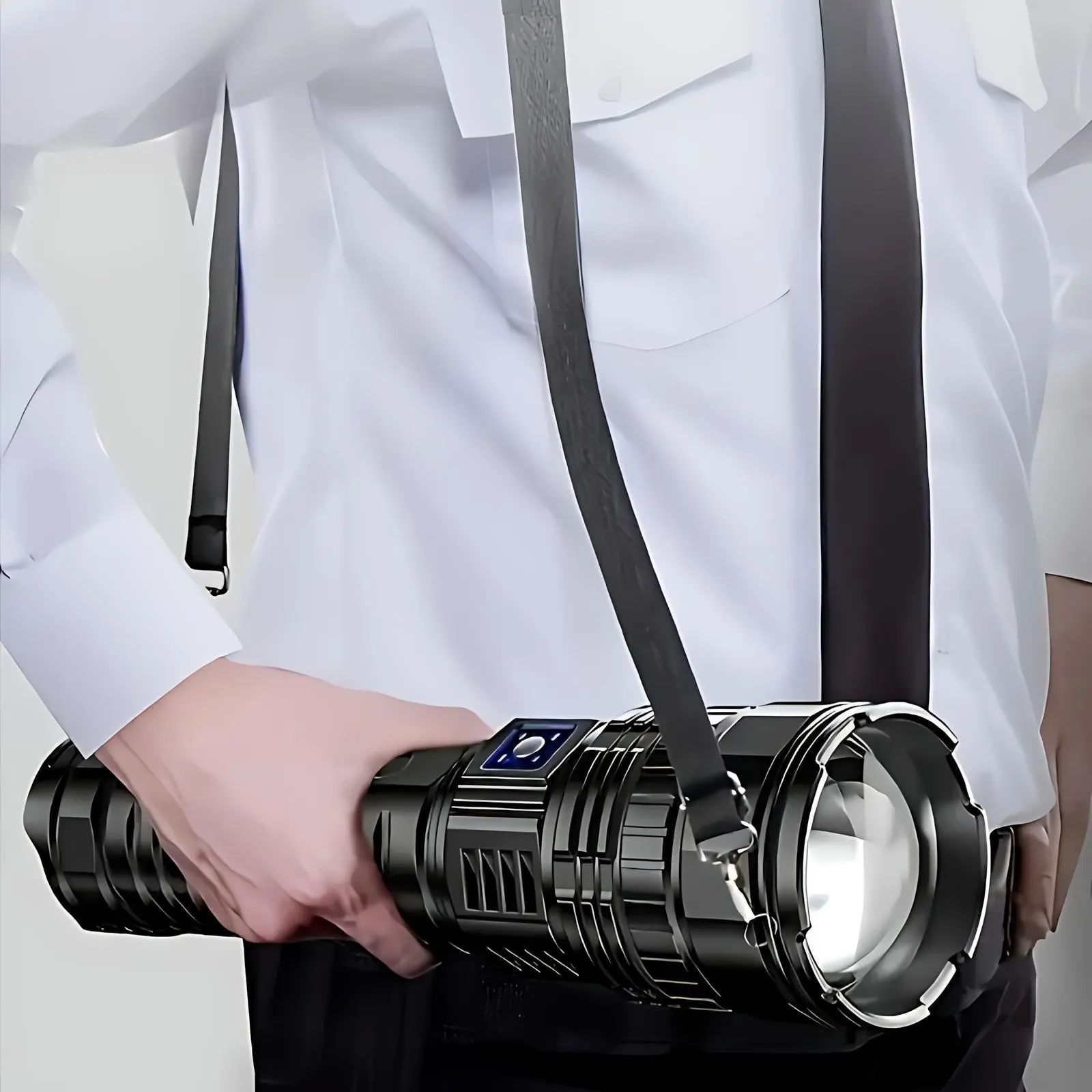 Hoodink 2-in-1 Strong Flashlight Power Bank with USB Port, Digital Power Display, Rechargeable, Zoomable, Waterproof, Adjustable Brightness – Cool Gadgets, EDC Items for Survival Camping, Cool Outdoor Stuff