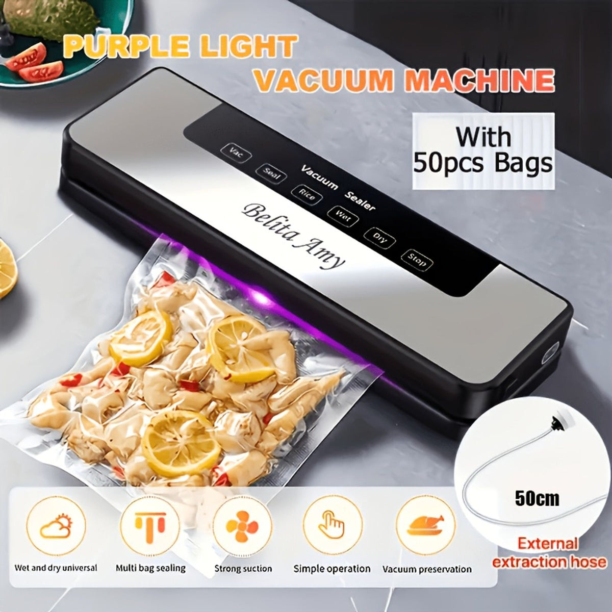 65 kpa commercial food vacuum sealer machine seal 50 free