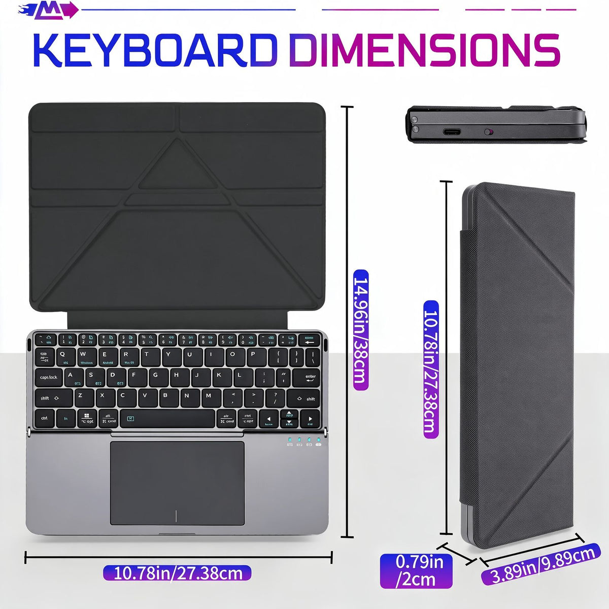 ultra thin foldable bt keyboard touchpad bracket sync image 8