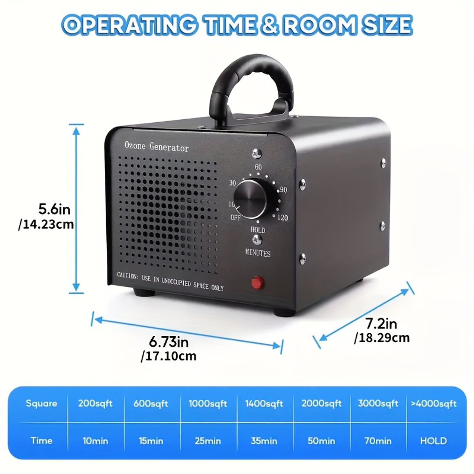 36 000毫克/小时臭氧发生器，商用臭氧机除味设备，大容量o3离子空气净化除臭器，适用于家庭/卧室 烟味 宠物及油漆气 image 9