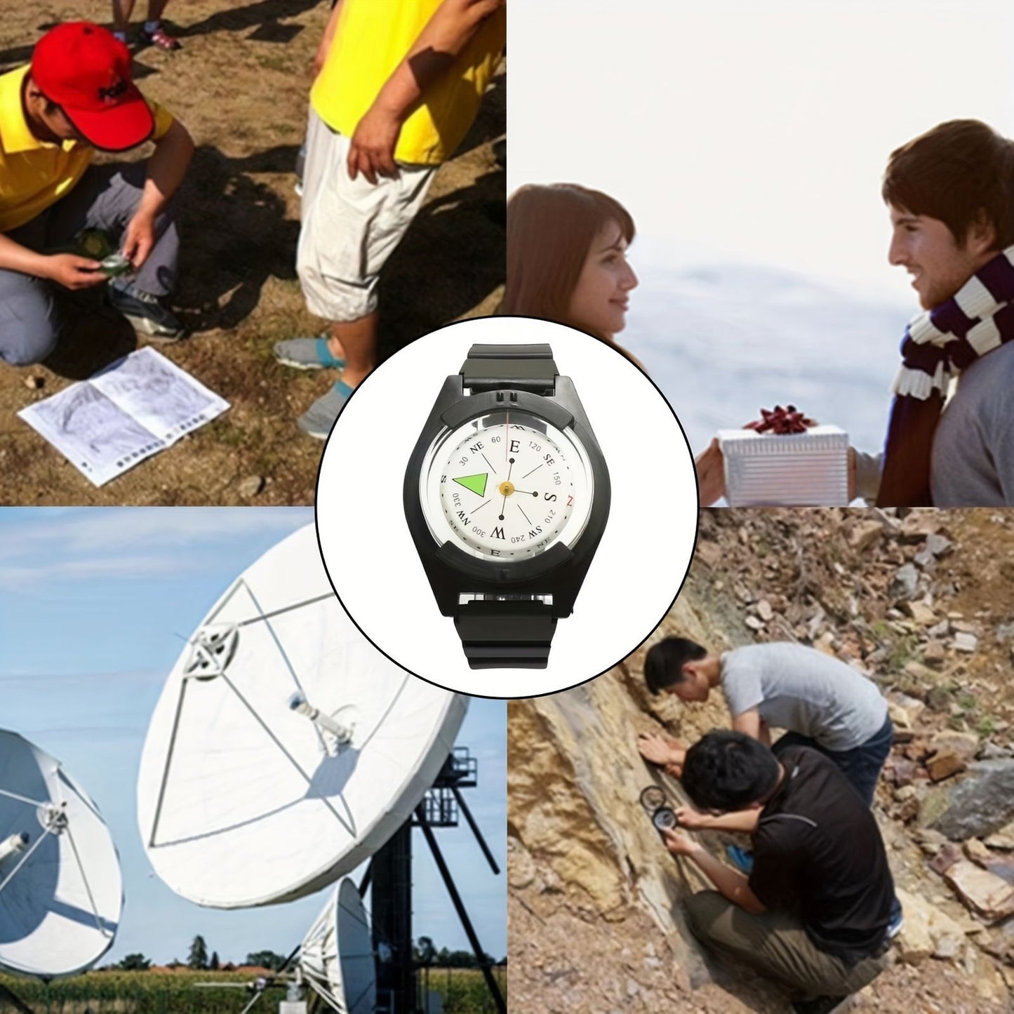 1pc portable accurate watch diving compass silicone strap image 14