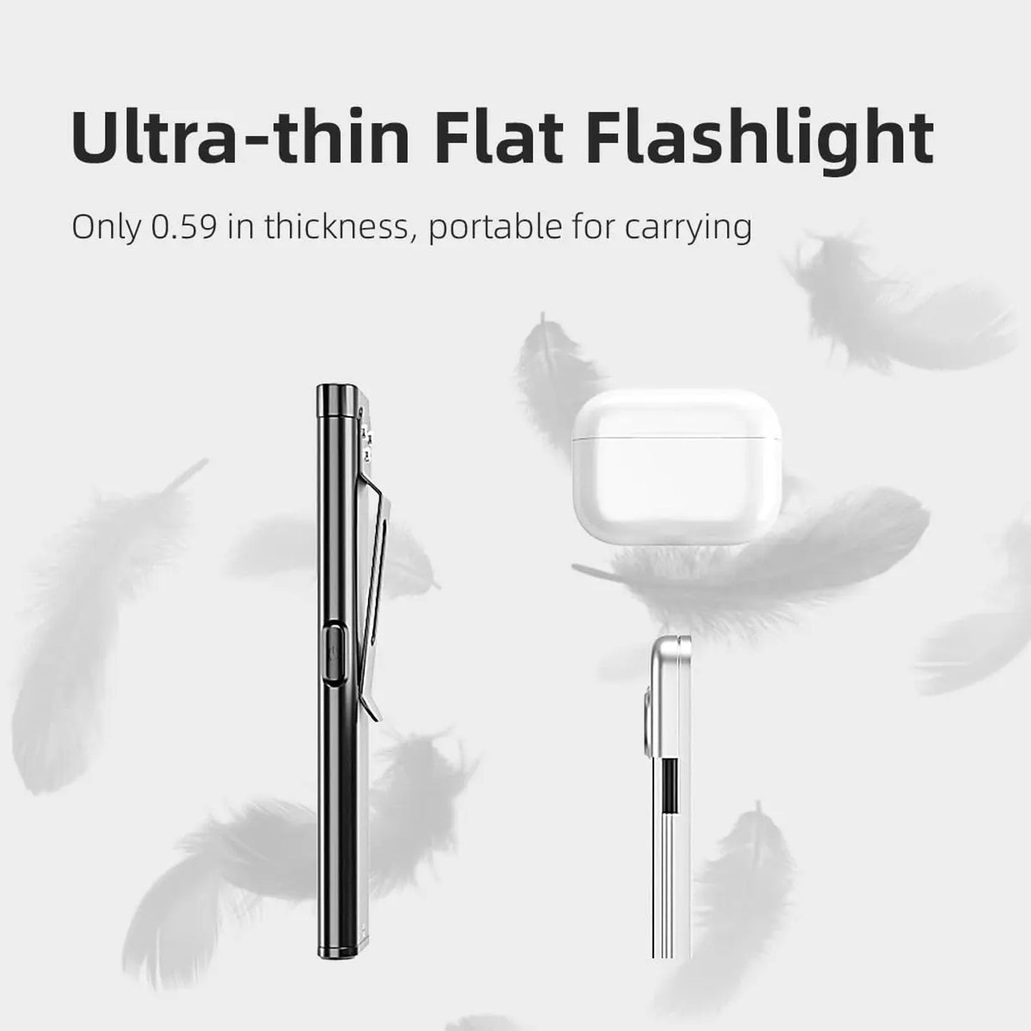 WARSUN T7 EDC Flashlight, Compact Multi-Mode Pocket LED Flashlight, USB-C Rechargeable, IPX4, Dual Material, Red/Blue Strobe image 3