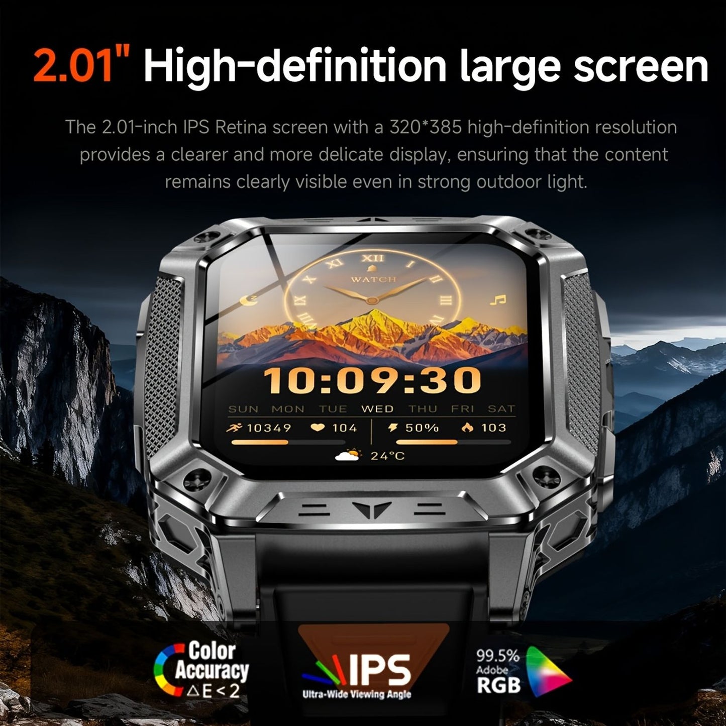 2026 multifunctional fitness mens smart watch 1400mah large