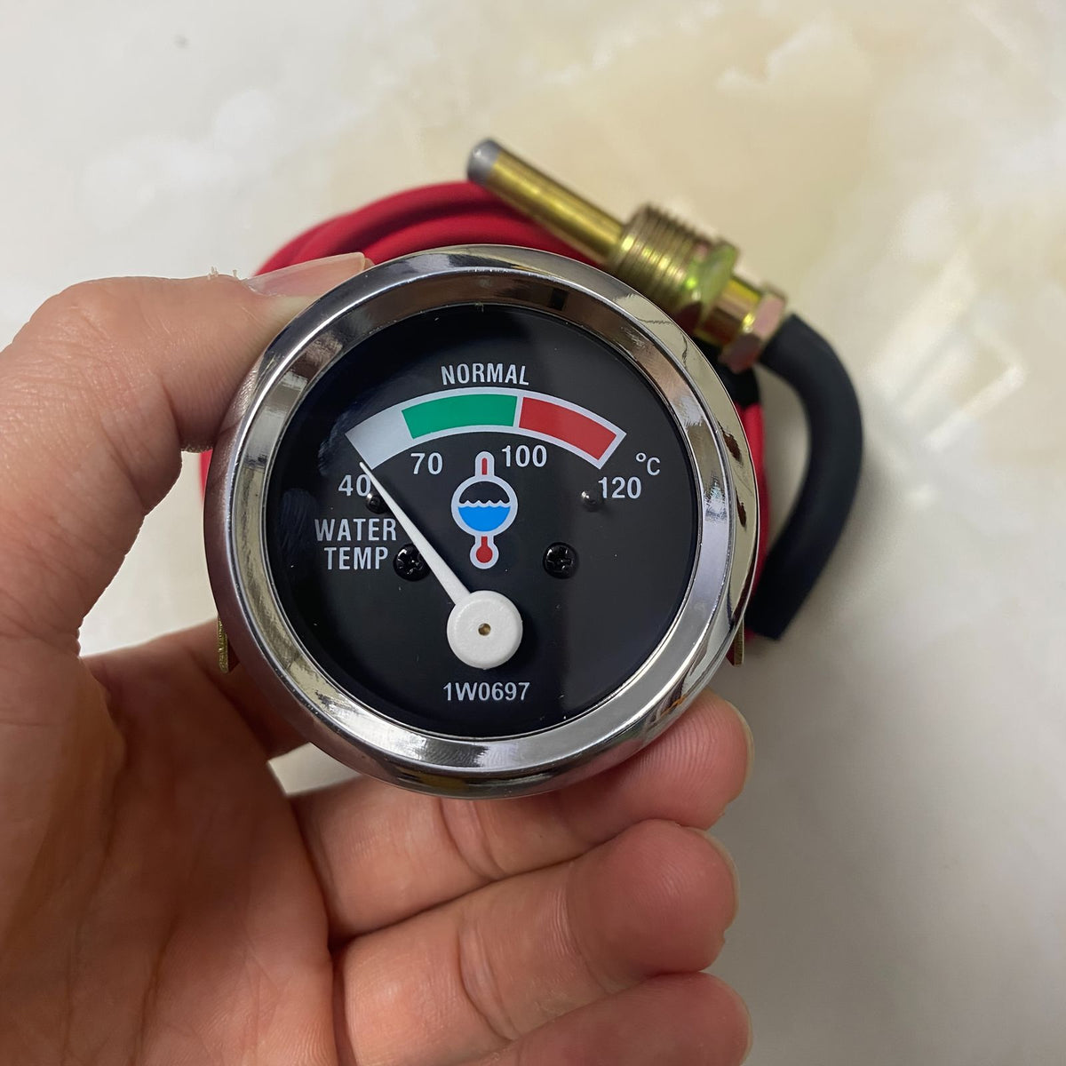 1w0697水温表 1/2npt螺纹 缆绳长度：4.5m 适用于：工程车水温表 改装车水温表 挖掘机水温表 image 3