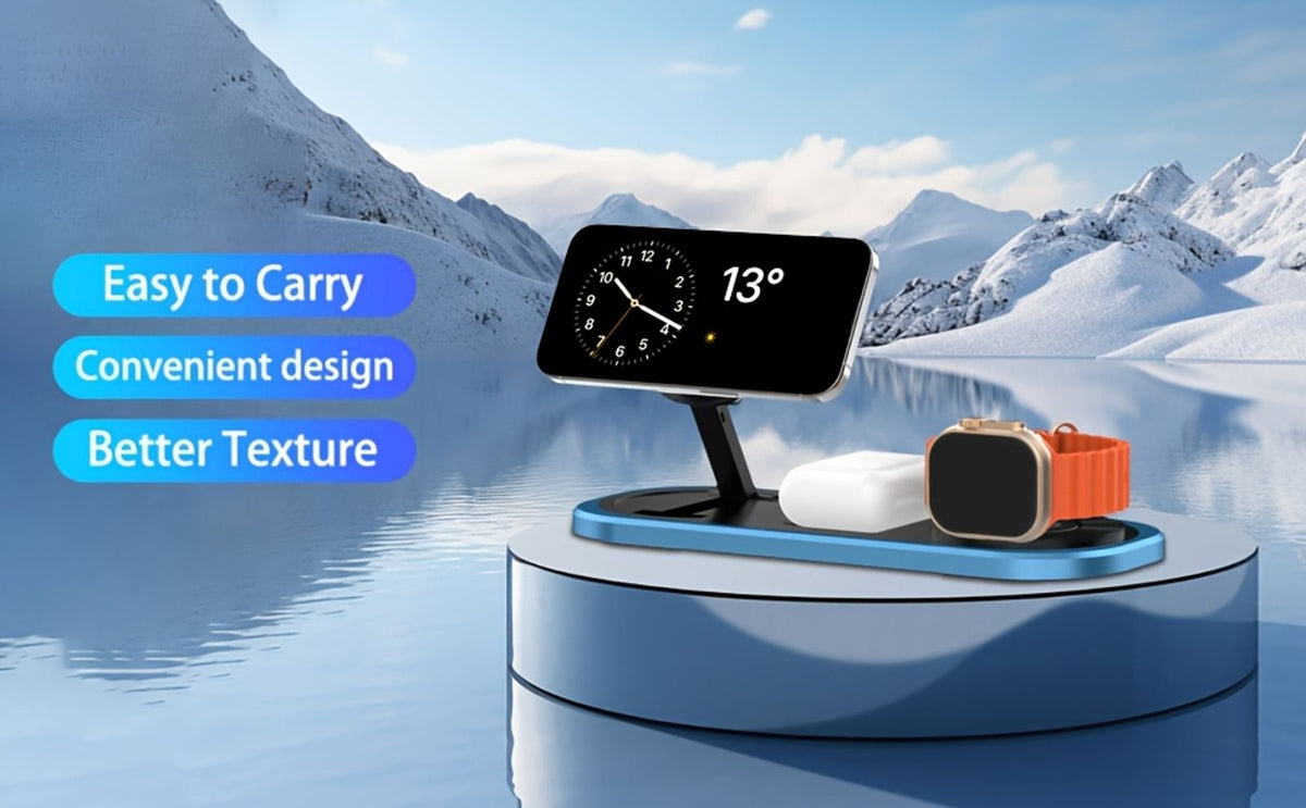 3 in 1 15w wireless fast charger iphone foldable charging image 2