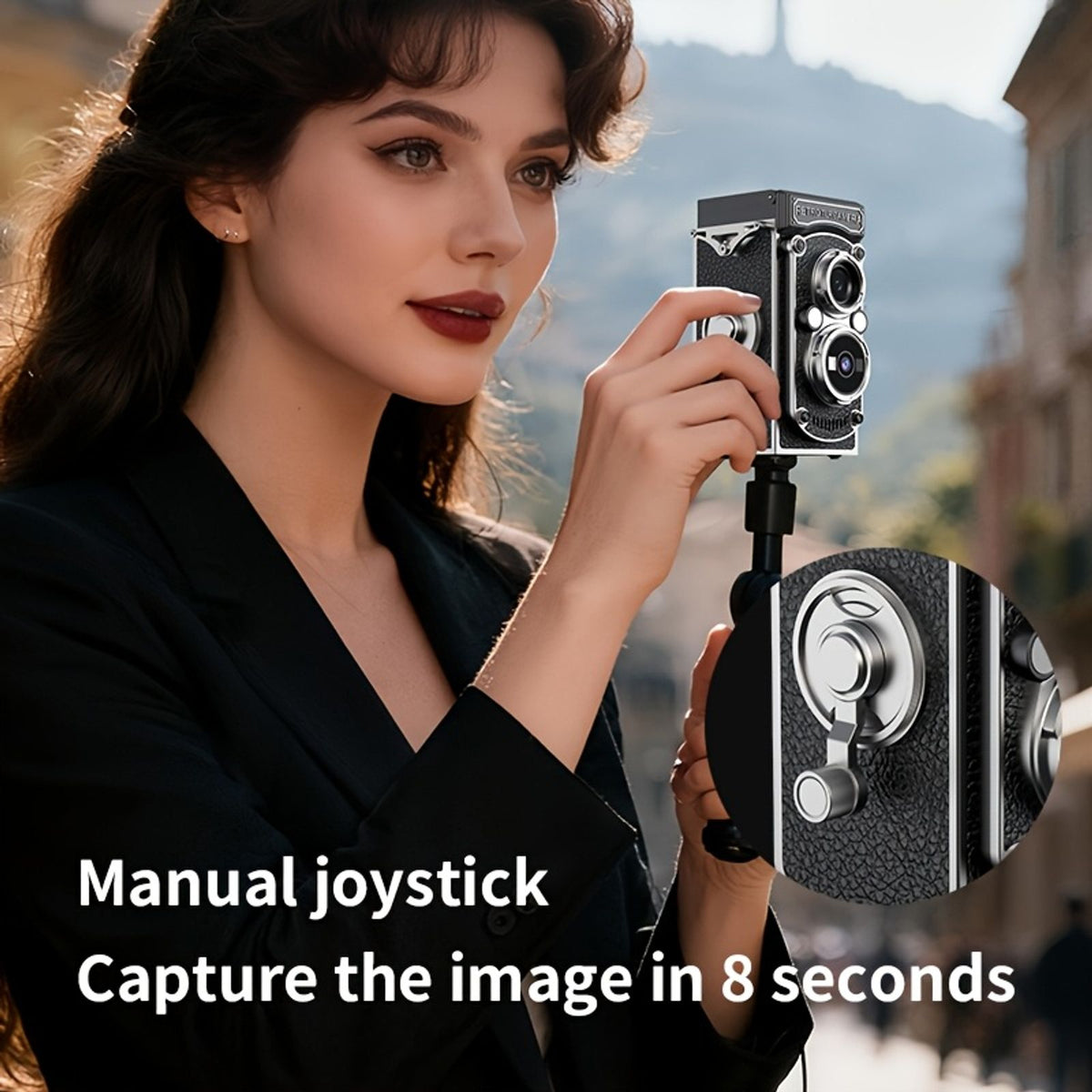 mini retro digital camera 1080p hd video recording tripod image 8