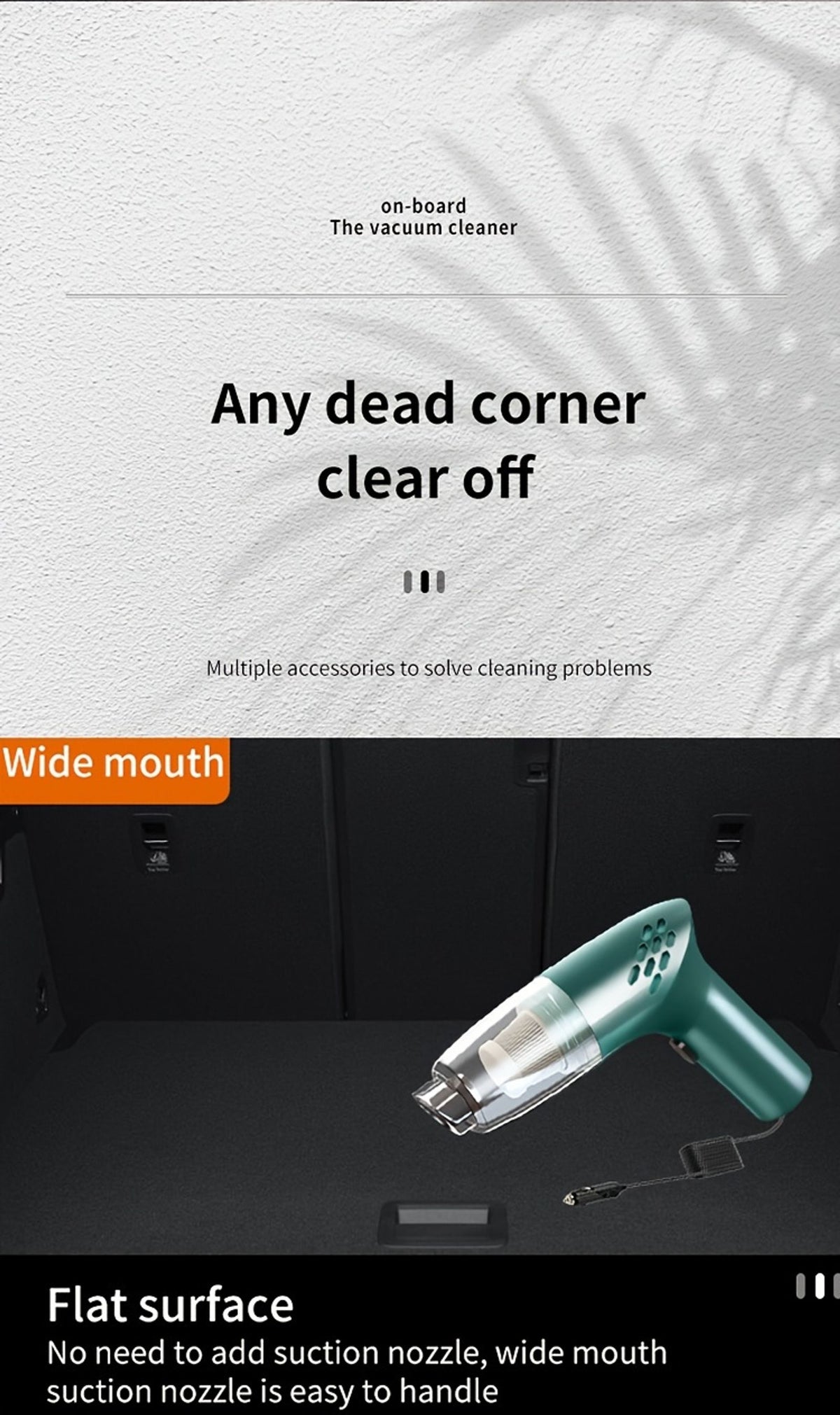12v 5100pa hand held car vacuum cleaner super strong suction image 8