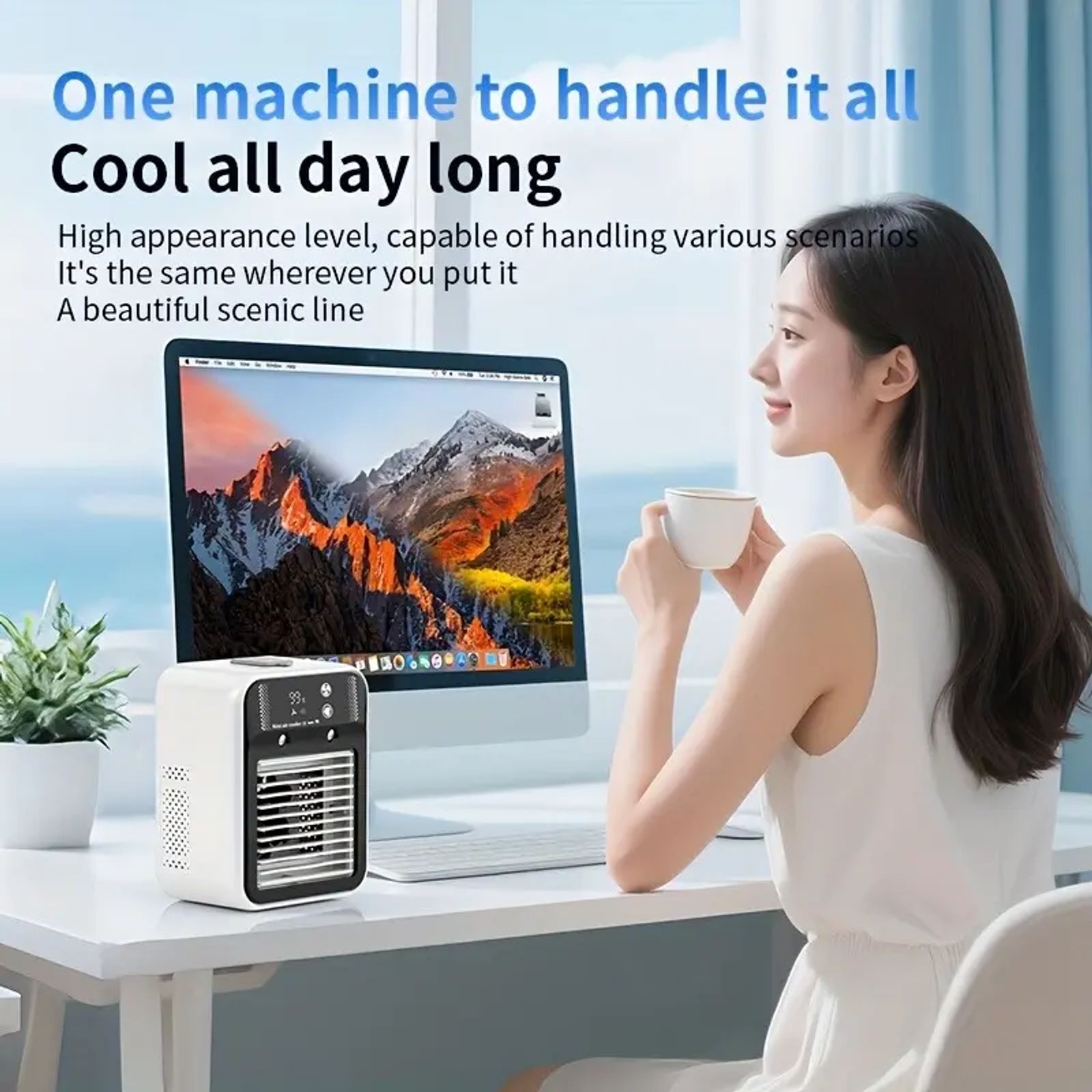Fan Portable Air 3-in-1 Fan with 2 Mist Speeds – Personal Mist Cooler for Bedroom, Office & Camping Fan 2026 image 2