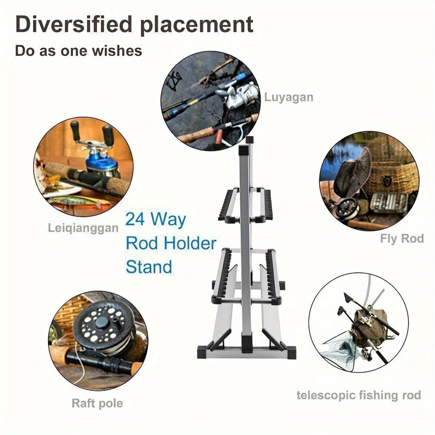 portable fishing rod holder made metal aluminum alloy image 2
