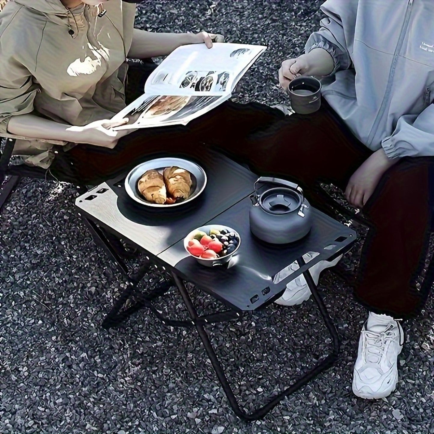 portable folding camping table lightweight iron picnic table image 8