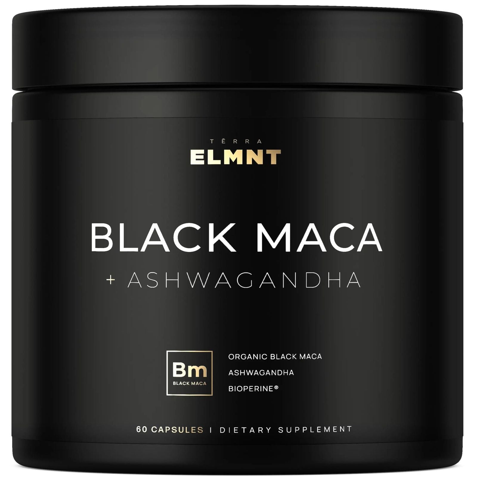 TERRA ELMNT Black Maca Root Supplement | Supports Energy, Stamina & Balance | Organic Maca with Ashwagandha Capsules