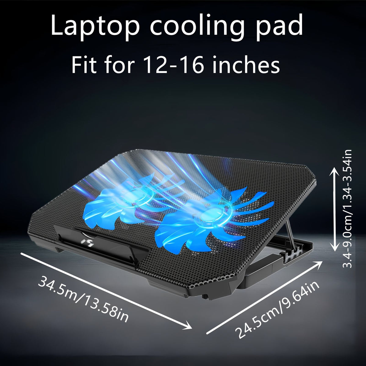 laptop cooling pad radiator 2 large quiet fans laptop gaming image 6