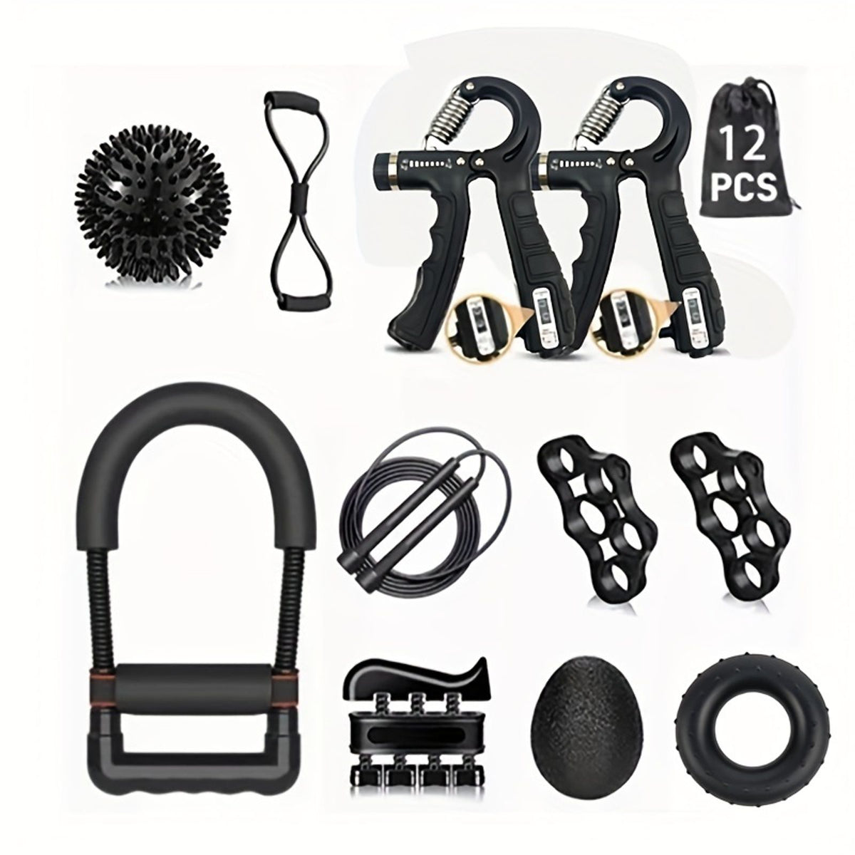12pcs wrist strength trainer set adjustable hand
