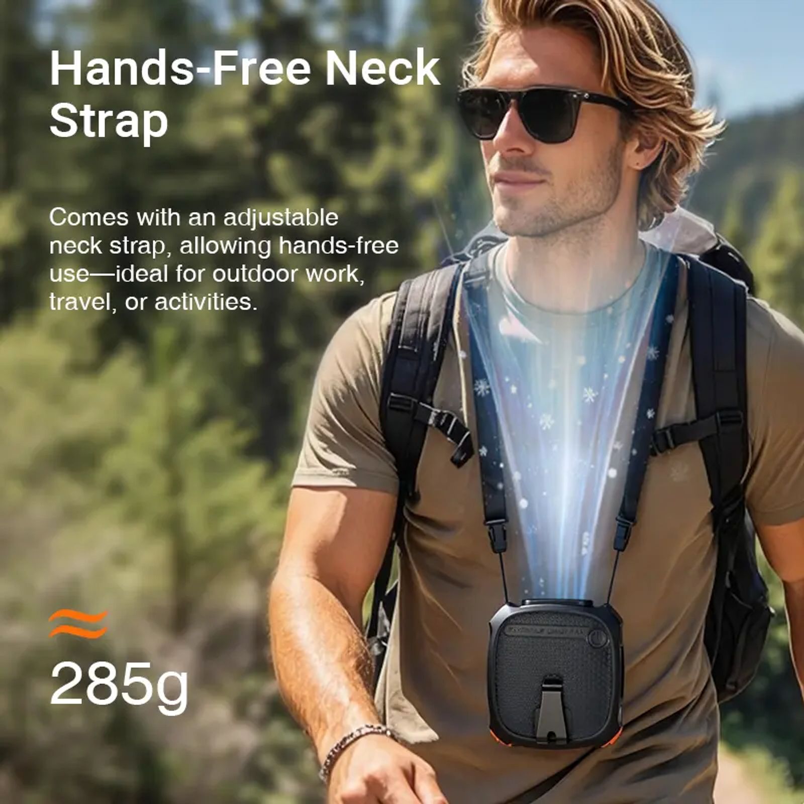 waist cooling fanwaist cooling fan - 10000mAh Phone Power Bank & 18H Max Runtime, 5-Speed Control, Built-in LED & SOS Flashing Light. Ideal for Jobsite Workers, Camping, Fishing, Sports, Hiking & Travel. image 4