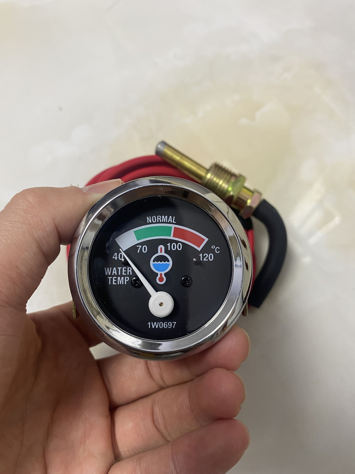 1w0697水温表 1/2npt螺纹 缆绳长度：4.5m 适用于：工程车水温表 改装车水温表 挖掘机水温表 image 2