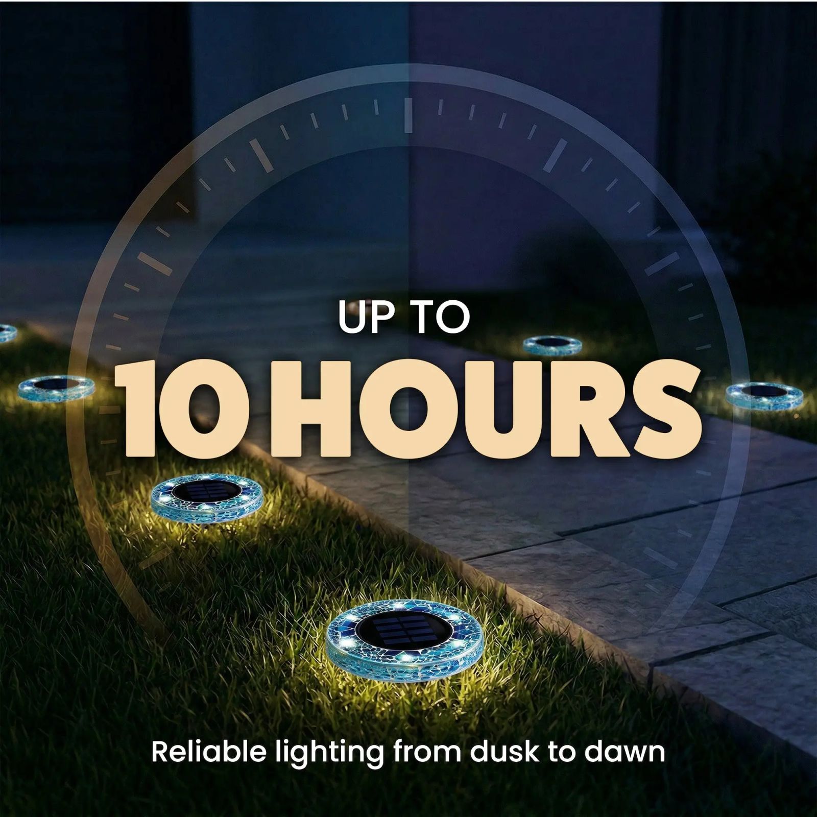 [Solar] Stained Glass Mosaic Disk Lights, Automatic, Wireless, Waterproof, Outdoor Decorative Pathway LED Garden Lights image 6