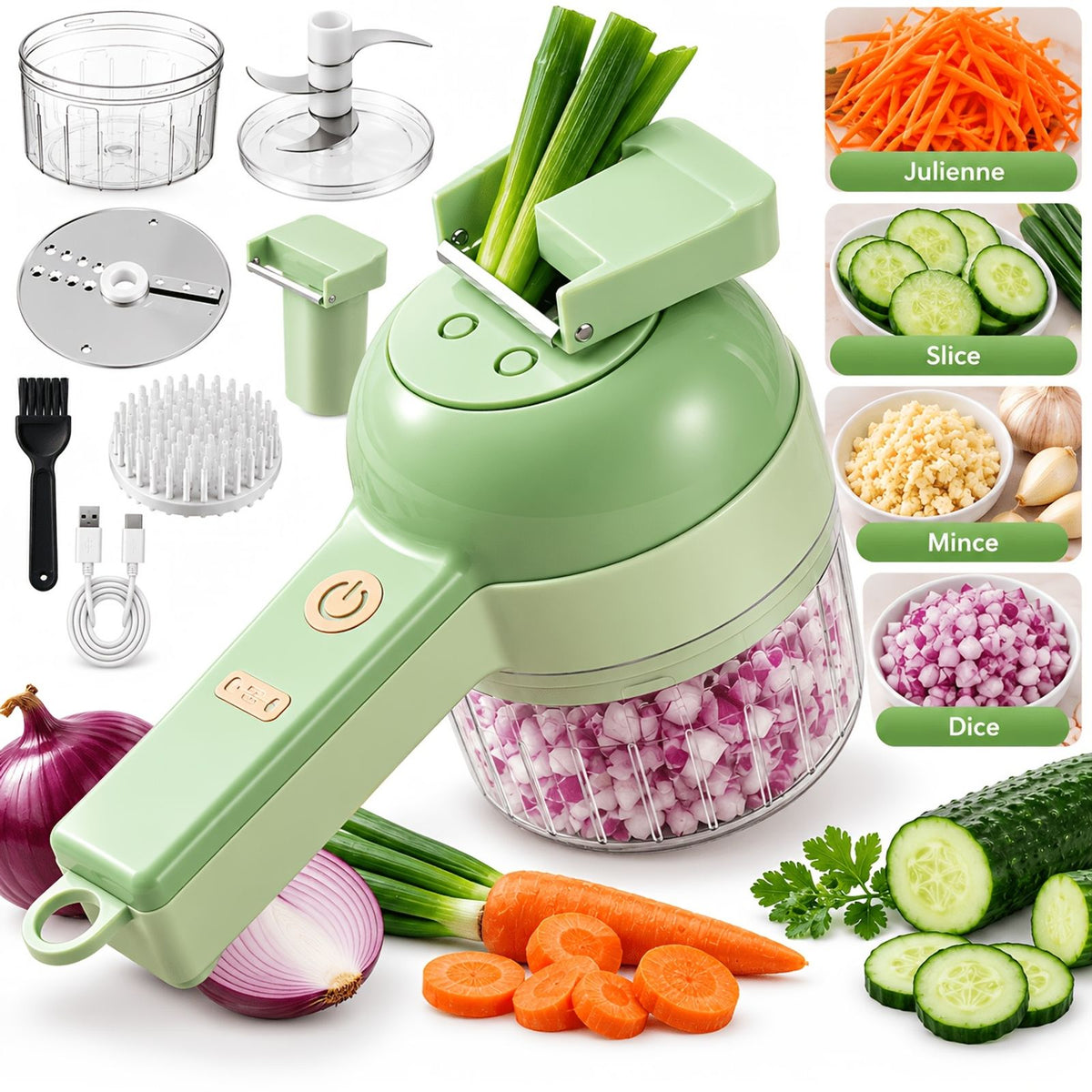 8 in 1 wireless electric vegetable peeler cutter